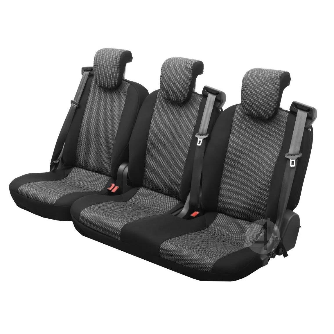 Pokrowce do Ford Transit Custom I od 2012 do 2023 - 3 miejsca - 2 LUB 3 RZĄD | Seria HERO