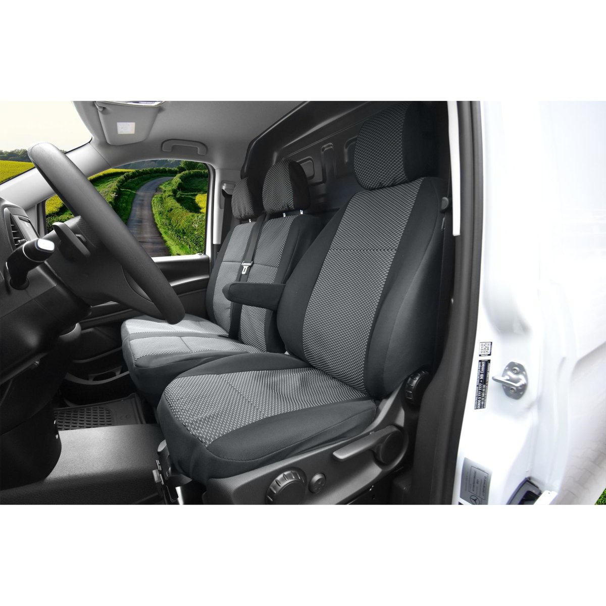 Pokrowce do Mercedes Vito III W447 od 2014 / od 2024 - 3 miejsca | Seria LUX