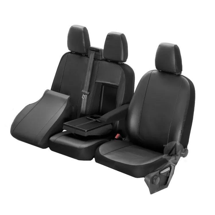 Pokrowce do Ford Tourneo Custom I od 2012 do 2018 - 3 miejsca CAŁE OPARCIE ZE STOLIKIEM, DZIELONE SIEDZENIE | Seria VIP