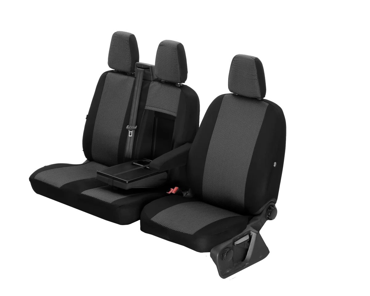 Pokrowce do Citroen Jumper II od 2006 / od 2014 / od 2022 - 3 miejsca CAŁE OPARCIE ZE STOLIKIEM, CAŁE SIEDZENIE | Seria HERO