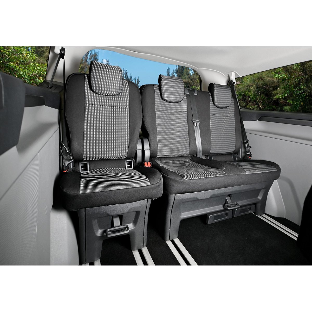 Pokrowce do Ford Tourneo Custom II od 2024 - 3 miejsca TRZECI RZĄD | Seria LUX