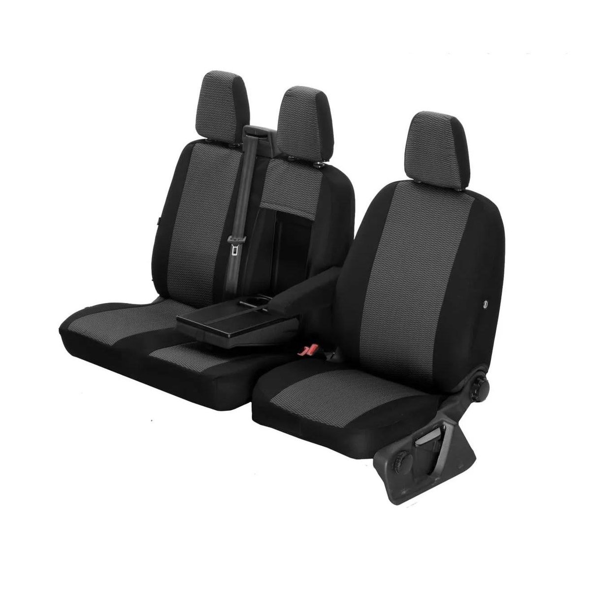 Pokrowce do VW T6 od 2015 / T6.1 od 2019 - 3 miejsca CAŁE OPARCIE ZE STOLIKIEM, CAŁE SIEDZISKO | Seria HERO