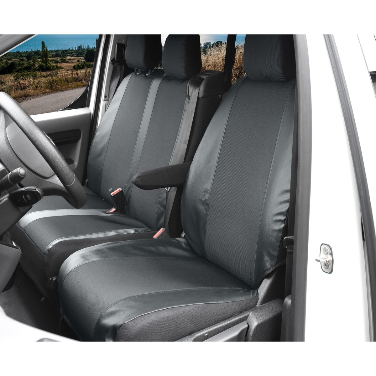 Pokrowce do Peugeot Expert III / Traveller 2016 / 2024 - 3 miejsca CAŁE OPARCIE BEZ STOLIKA, CAŁE SIEDZENIE | Seria VIVA
