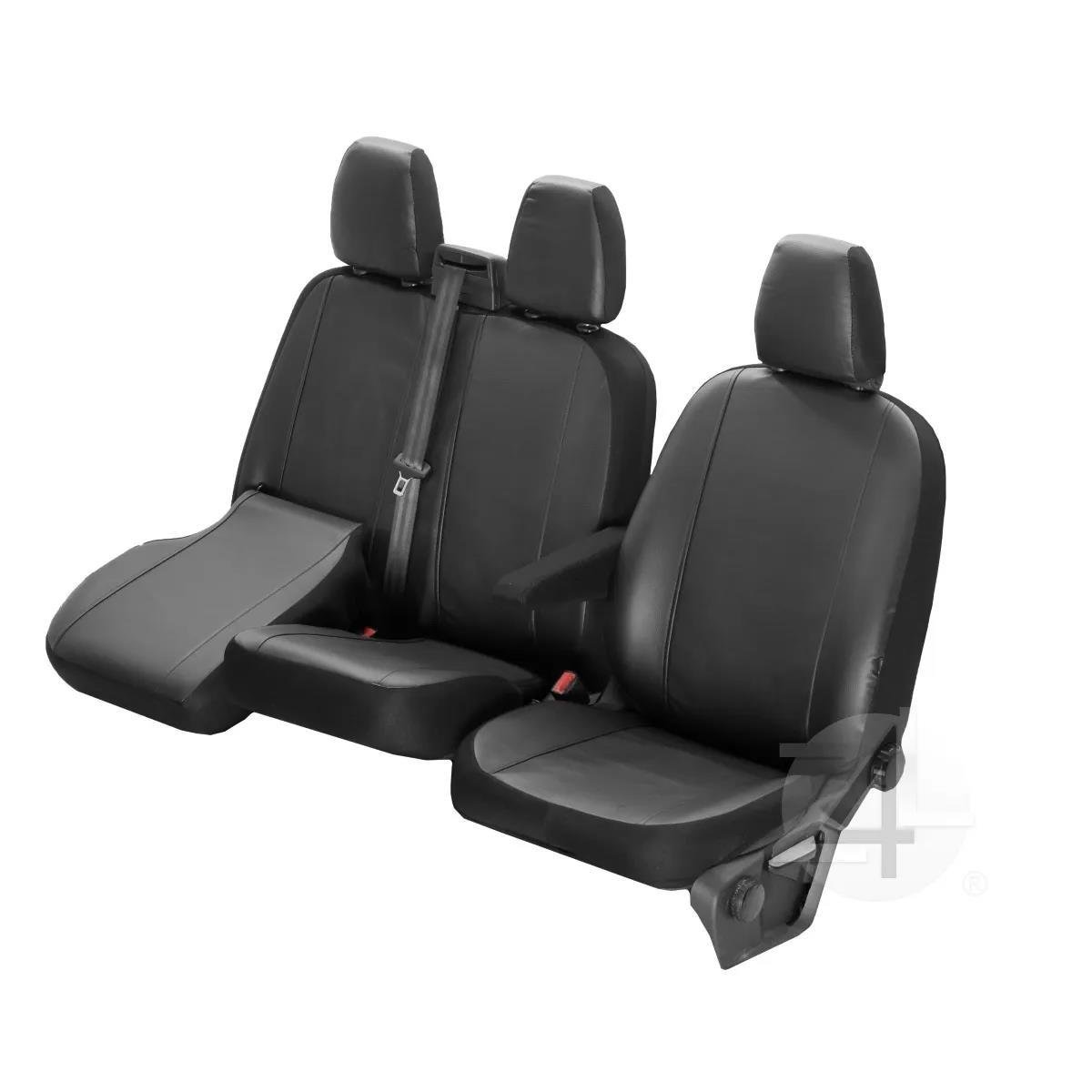 Pokrowce do Nissan Primastar od 2021 - 3 miejsca CAŁE OPARCIE BEZ STOLIKA, DZIELONE SIEDZISKO | Seria VIP