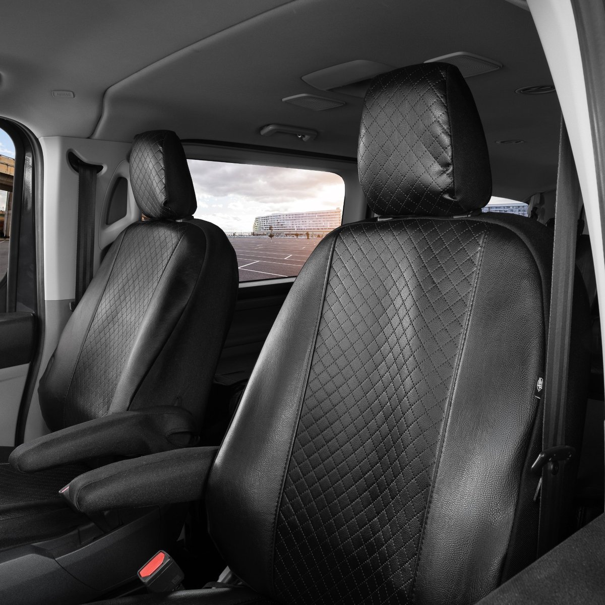 Pokrowce do Ford Tourneo Custom od 2024 - 2 miejsca WERSJA Z CZTEREMA PODŁOKIETNIKAMI | Seria MAISTER PIK