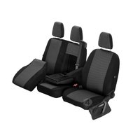 Pokrowce do Toyota Proace Verso od 2016 / od 2024 - 3 miejsca CAŁE OPARCIE ZE STOLIKIEM, DZIELONE SIEDZENIE | Seria HERO