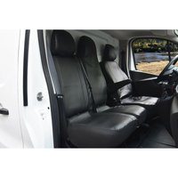 Pokrowce do Opel Vivaro od 2014 do 2022 - 3 miejsca DZIELONE OPARCIE Z KŁADZIONYM STOLIKIEM I DZIELONE SIEDZENIE | Seria MAISTER