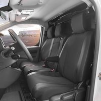 Pokrowce do Citroen Jumpy III / SpaceTourer od 2016 / od 2024 - 3 miejsca CAŁE OPARCIE ZE STOLIKIEM, DZIELONE SIEDZISKO | Seria VIVA
