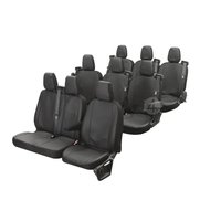 Pokrowce do VW T6 od 2015 / T6.1 od 2019 - 9 miejsc Z PRZODU CAŁE OPARCIE ZE STOLIKIEM, CAŁE SIEDZISKO | Seria VIP