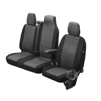 Pokrowce do Nissan NV400 od 2010-2023 - 3 miejsca DZIELONE OPARCIE Z KŁADZIONYM STOLIKIEM I CAŁE SIEDZENIE | Seria HERO