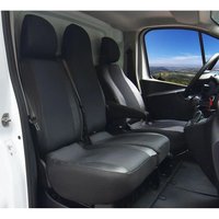 Pokrowce do Opel Vivaro od 2014 do 2019 - 3 miejsca DZIELONE OPARCIE Z KŁADZIONYM STOLIKIEM I DZIELONE SIEDZENIE | Seria VIVA