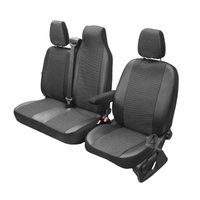 Pokrowce do Renault Master III od 2010 do 2023 - 3 miejsca DZIELONE OPARCIE Z KŁADZIONYM STOLIKIEM I CAŁE SIEDZENIE | Seria VIVA