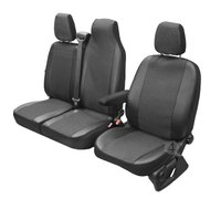 Pokrowce do Renault Master III od 2010 do 2023 - 3 miejsca DZIELONE OPARCIE Z KŁADZIONYM STOLIKIEM I DZIELONE SIEDZENIE | Seria VIVA