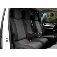 Pokrowce do Peugeot Expert III / Traveller 2016 / 2024 - 3 miejsca CAŁE OPARCIE ZE STOLIKIEM, DZIELONE SIEDZISKO | Seria LUX