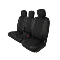 Pokrowce do Toyota Proace City od 2020 do 2023 - 3 miejsca DZIELONE OPARCIE Z KŁADZIONYMI ŚRODKOWYMI PLECAMI I DZIELONE SIEDZENIE | Seria KING