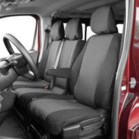 Pokrowce do Nissan Primastar FACELIFT od 2021 - 3 miejsca CAŁE OPARCIE BEZ STOLIKA, CAŁE SIEDZENIE| Seria LUX